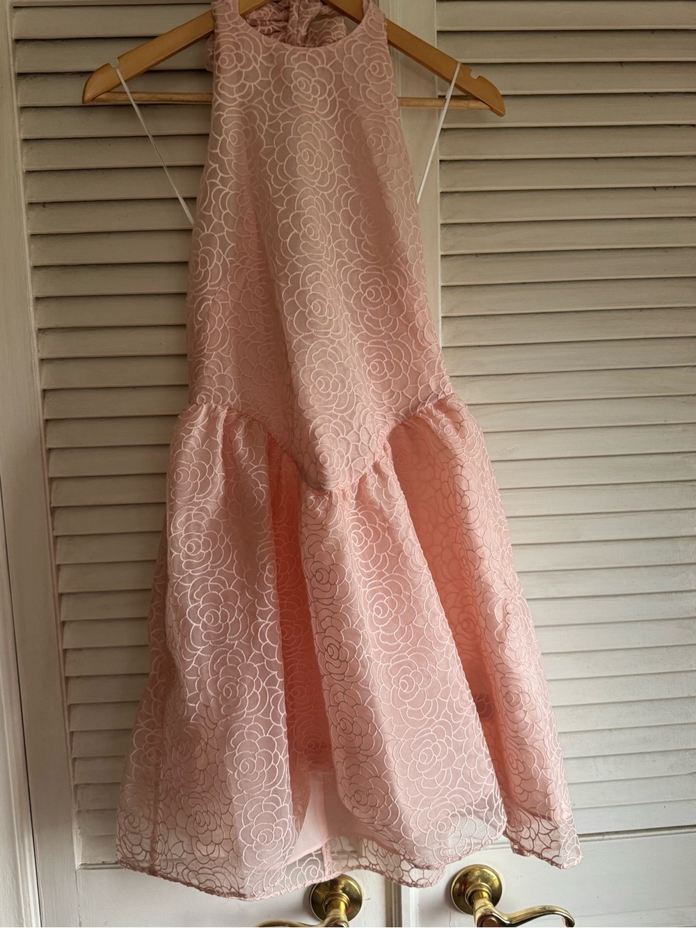 H&M Blush Pink Floral Lace Midi Dress